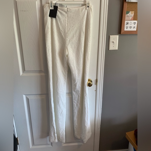 Black Halo Wide Leg Sequined White pants - Picture 8 of 15